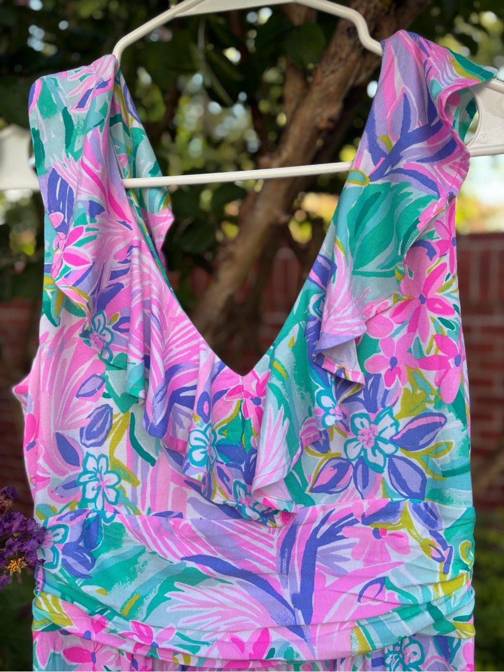 LILLY PULITZER Mirella Maxi Dress “It Was All A Dream” Floral V Neck Size M - Picture 7 of 12